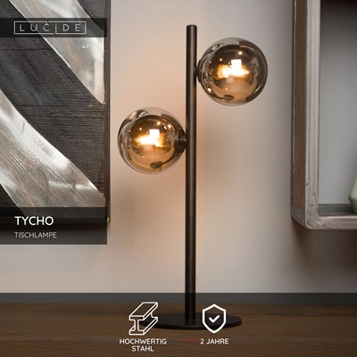 Lucide TYCHO - Tischlampe - 2xG9 - Schwarz